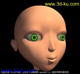 3D打印模型节点连接真实眼球女孩人头的图片