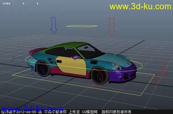 闲来无事绑了个汽车，大家拿去看看，模型不是我做的的图片1