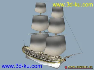 3D打印模型白色大帆船的图片