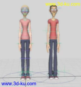 3D打印模型精品Rig分享-malcolm_Maya带骨骼男女的图片