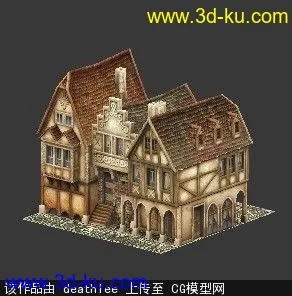 3D打印模型欧洲中世纪房屋的图片