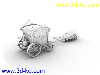3D打印模型临摹作品一辆可爱的小马车的图片