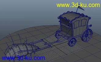 3D打印模型临摹作品一辆可爱的小马车的图片