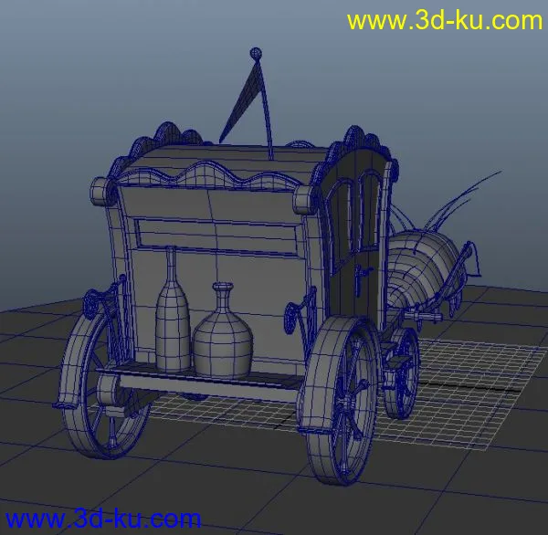 临摹作品一辆可爱的小马车模型的图片4