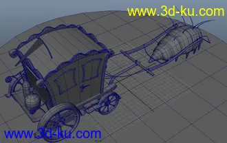 3D打印模型临摹作品一辆可爱的小马车的图片