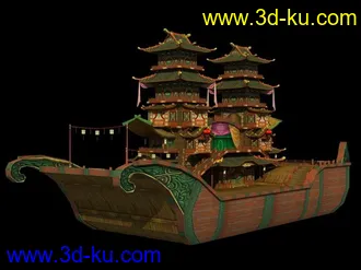 3D打印模型剑网三扬州城画舫的图片