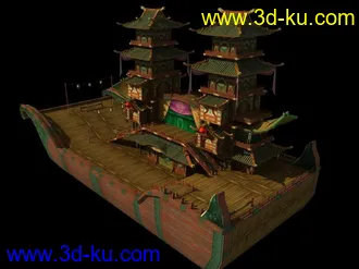 3D打印模型剑网三扬州城画舫的图片