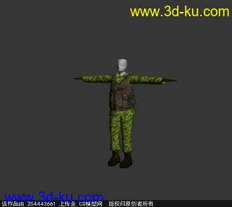 枪战游戏人物3D模型（带材质）的图片