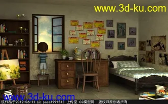 3D打印模型动画室内小房间的图片