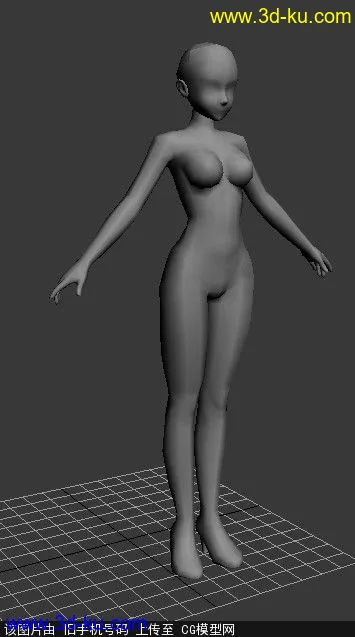 原创！日系少女人体裸模 带obj 无三角面模型的图片1