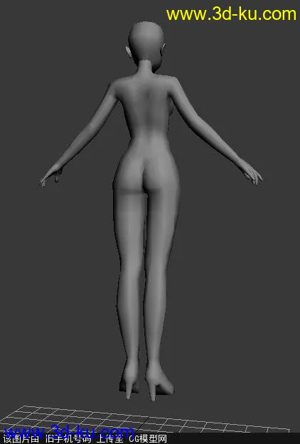 原创！日系少女人体裸模 带obj 无三角面模型的图片2
