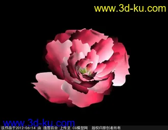 3D打印模型牡丹。的图片