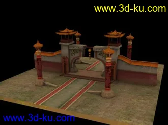 3D打印模型自己照着图片做的游戏场景，第一次做，见笑了。的图片