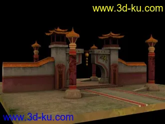 3D打印模型自己照着图片做的游戏场景，第一次做，见笑了。的图片