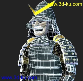 3D打印模型武士盔甲。的图片