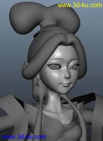 3D打印模型古典美女 带绑定的图片