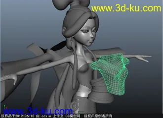 3D打印模型古典美女 带绑定的图片