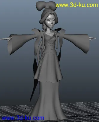 3D打印模型古典美女 带绑定的图片