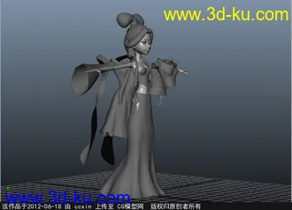3D打印模型古典美女 带绑定的图片
