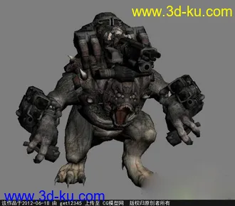 3D打印模型战争机器 装甲怪兽 有贴图 有材质的图片