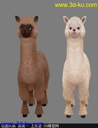 草泥马夫妇模型，恩爱，的图片