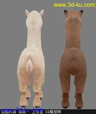 草泥马夫妇模型，恩爱，的图片