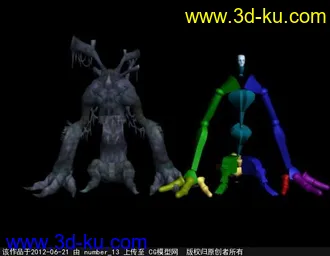 3D打印模型树皮怪+++骨骼+++全套动作++贴图的图片