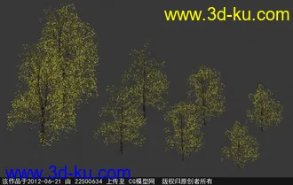 3D打印模型一组树木低模，有4季贴图哦，刚整理的，给需要的人的图片