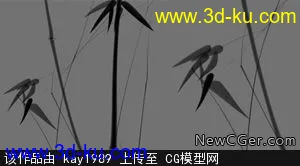 3D打印模型水墨竹子的图片