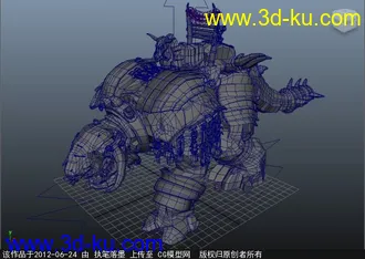 3D打印模型怪兽坐骑（带骨骼）的图片