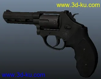 左轮手枪模型下载，带颜色法线高光的图片