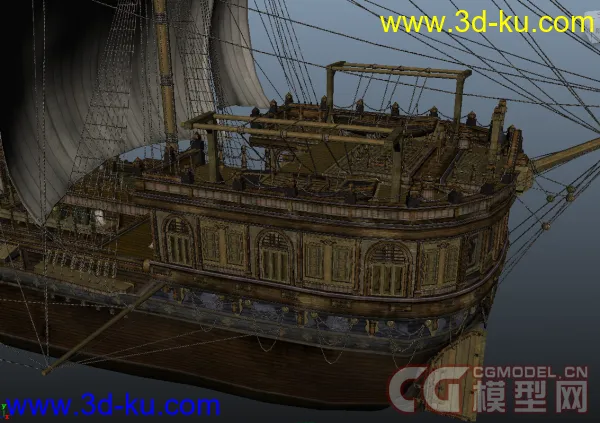 古代海盗船模型的图片3