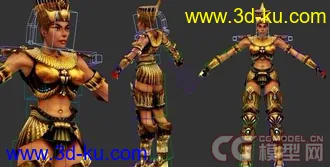 3D打印模型已蒙皮的埃及女战士的图片