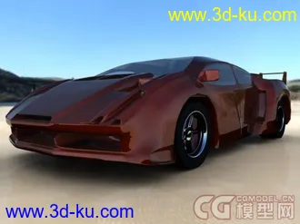 3D打印模型红色迷人兰博基尼跑车  带一点动画的图片