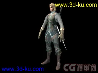 3D打印模型双剑男子战士的图片