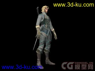 3D打印模型双剑男子战士的图片