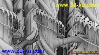 3D打印模型精灵的树屋，一个比较科幻的场景的图片