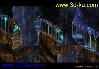 3D打印模型精灵的树屋，一个比较科幻的场景的图片