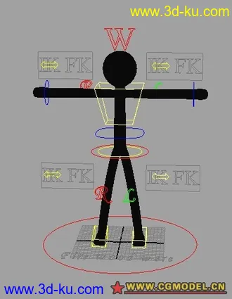 3D打印模型火柴人高级绑定·带拉伸—转换的图片