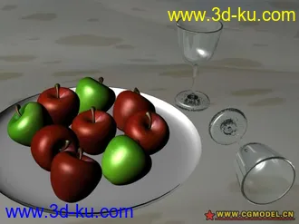 3D打印模型苹果、玻璃杯的图片