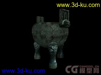 四个青铜模型一个包的图片