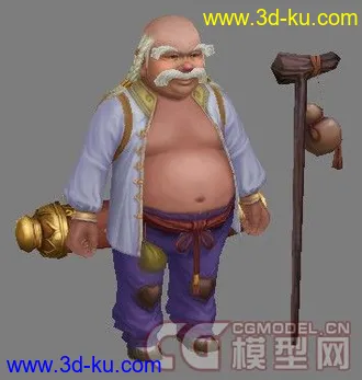 完美世界的模型：庐山老仙人，有贴图动作的图片