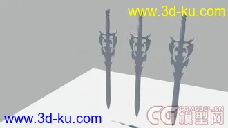 3D打印模型长剑一把，中模。无聊做的。的图片