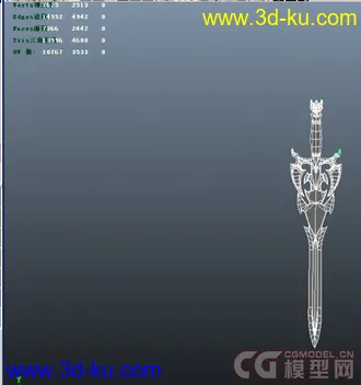 3D打印模型长剑一把，中模。无聊做的。的图片