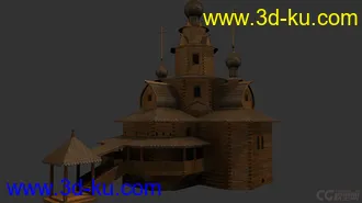3D打印模型一个古老部落风格的木头房子的图片