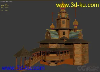 3D打印模型一个古老部落风格的木头房子的图片