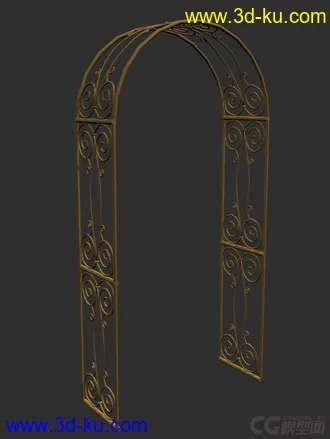 3D打印模型铁艺风格花园拱门的图片