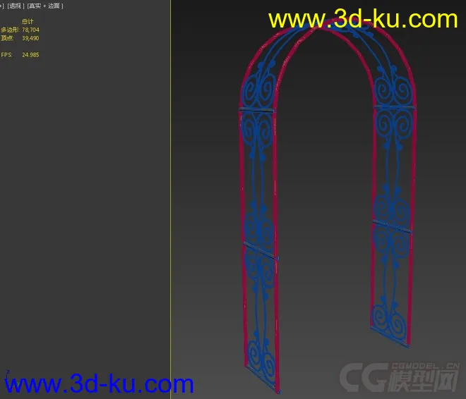 铁艺风格花园拱门模型的图片2