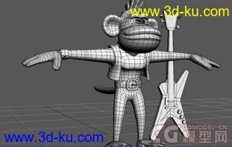 3D打印模型嘻哈、音乐、电吉他、紫色、猴子！的图片