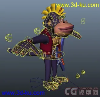 3D打印模型嘻哈、音乐、电吉他、紫色、猴子！的图片